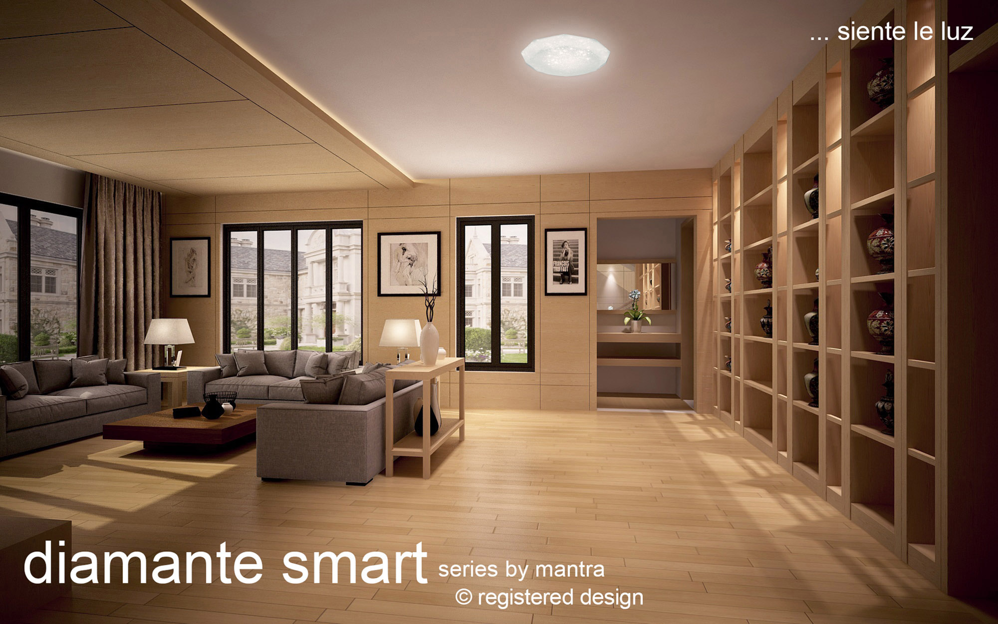 Diamante Ceiling Lights Mantra Fusion Flush Fittings